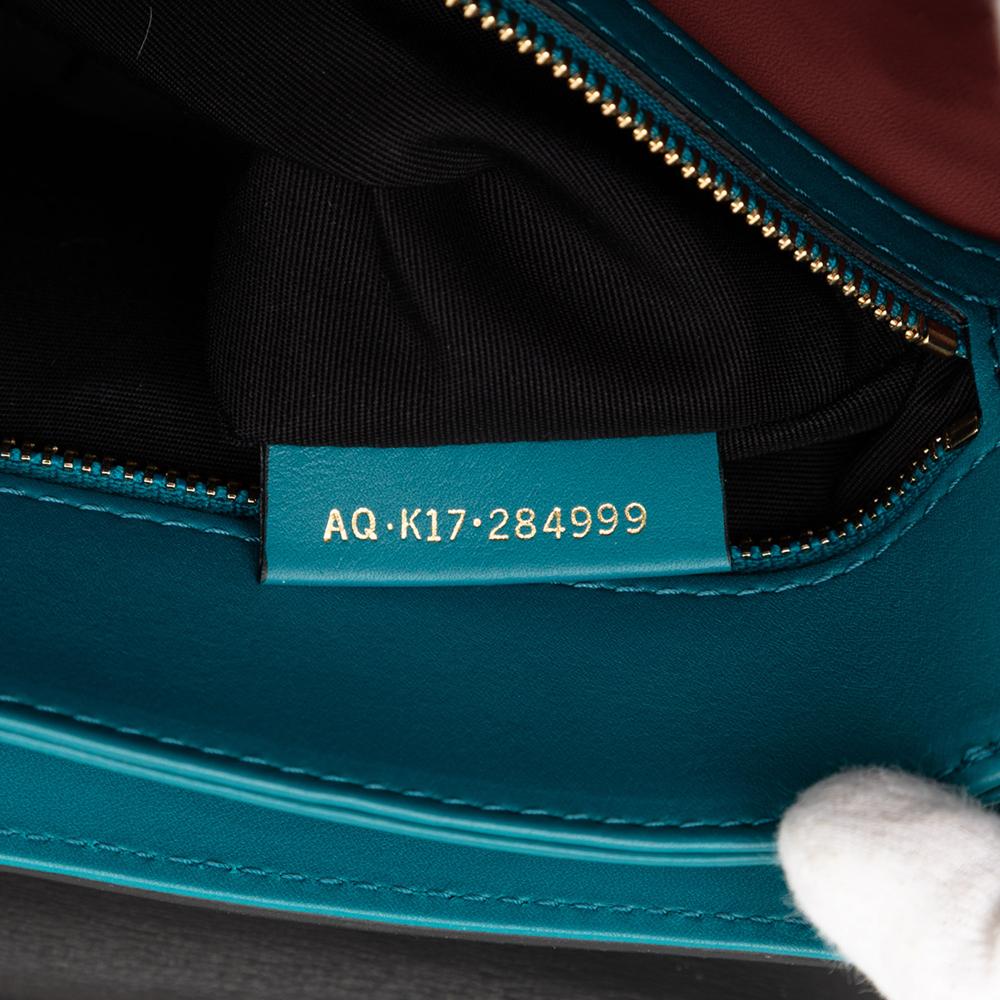 Bvlgari B Bvlgari Blue Peacock Calf Leather Serpenti Viper Top Handle Bag Italy