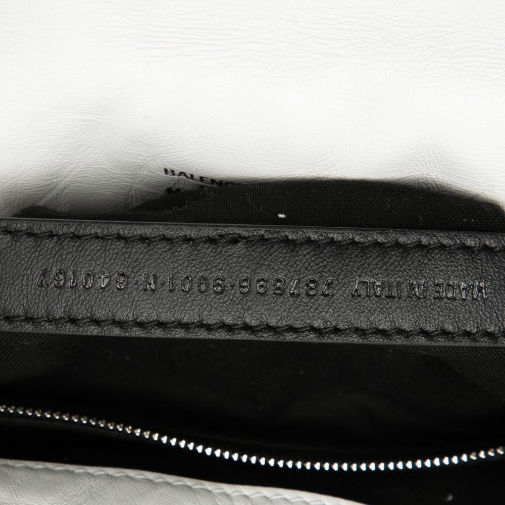 Balenciaga AB Balenciaga White Calf Leather Small skin Monaco Sling Shoulder Bag Italy