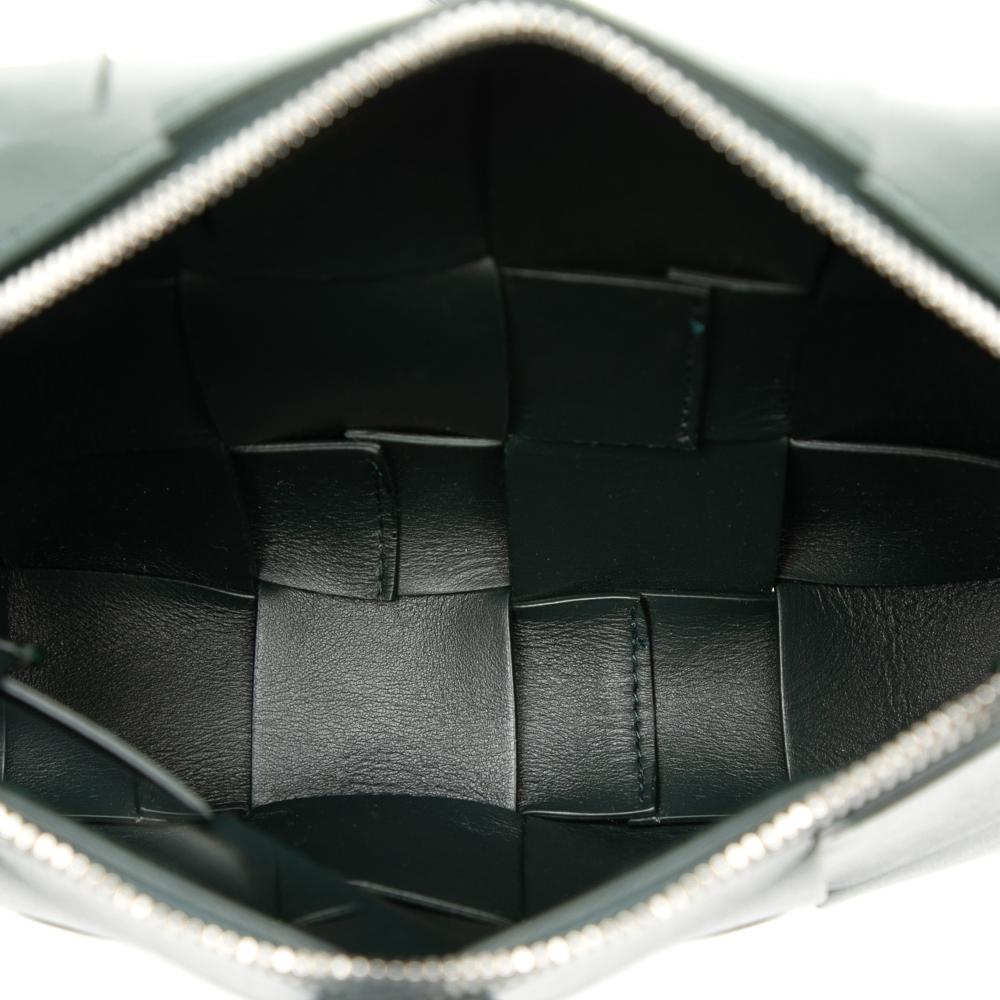 Bottega Veneta Green Nappa Maxi Intrecciato Cassette Camera Bag Italy