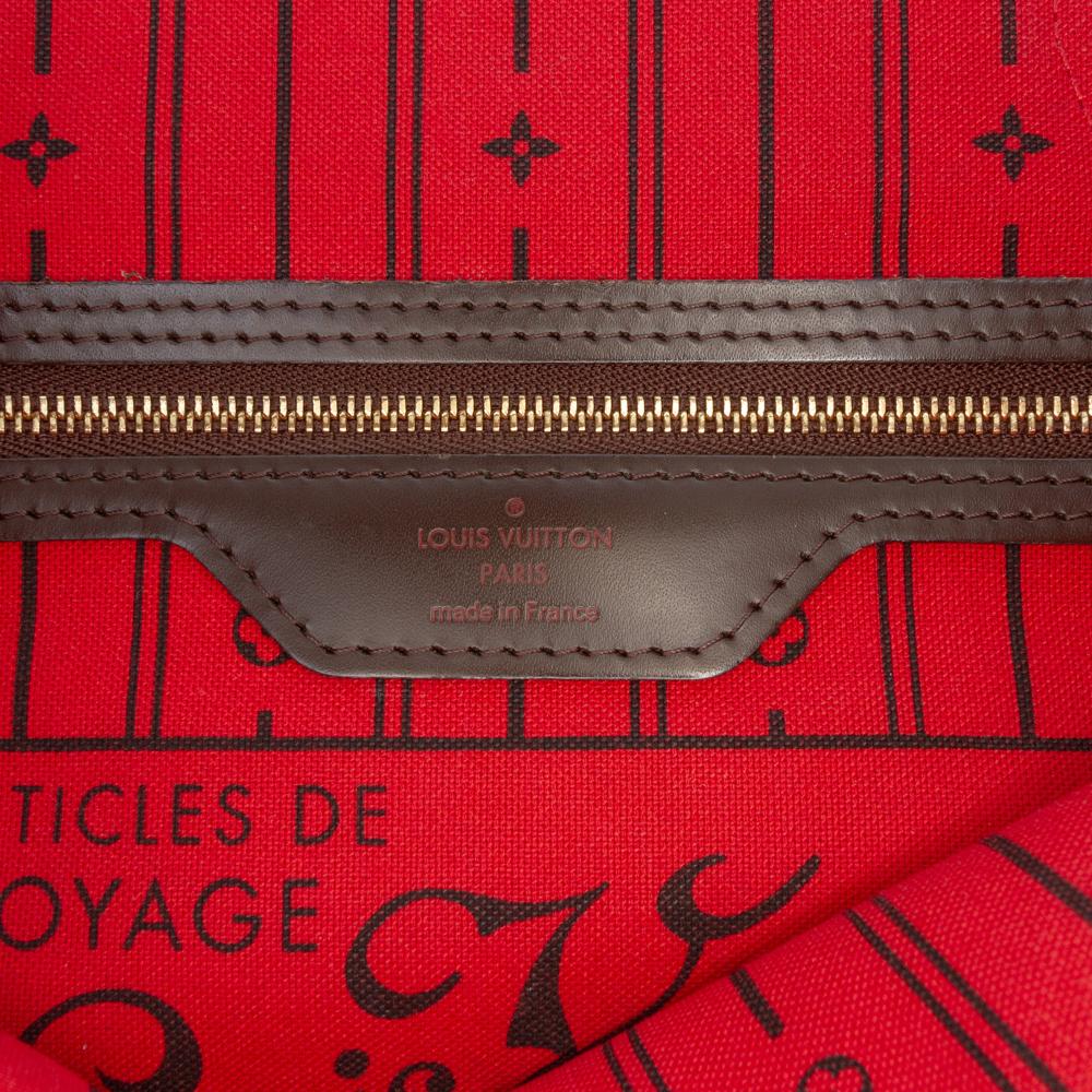 Louis Vuitton B Louis Vuitton Brown Damier Canvas Fabric Damier Ebene Neverfull PM France