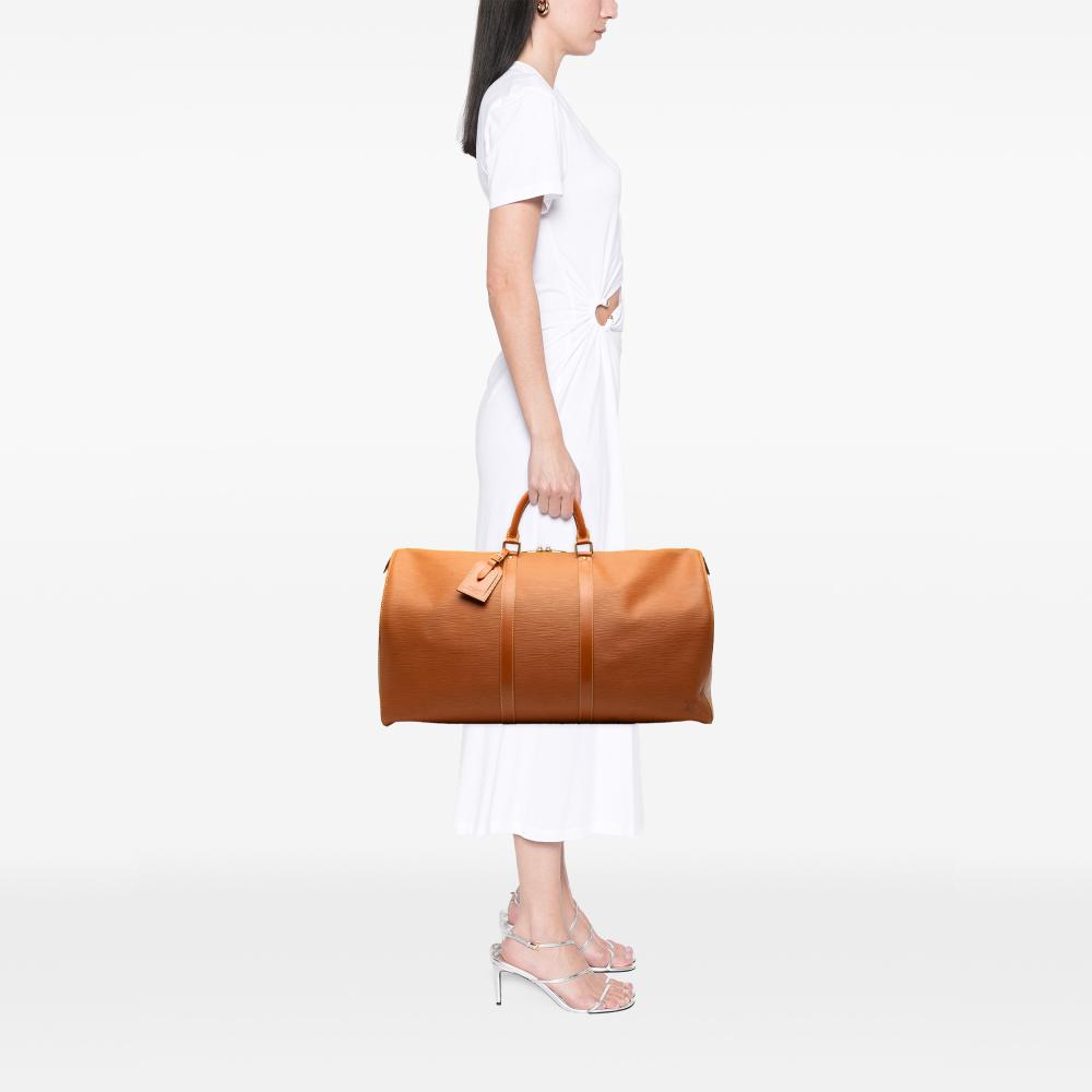 Louis Vuitton B Louis Vuitton Brown Epi Leather Leather Epi Keepall 55 France