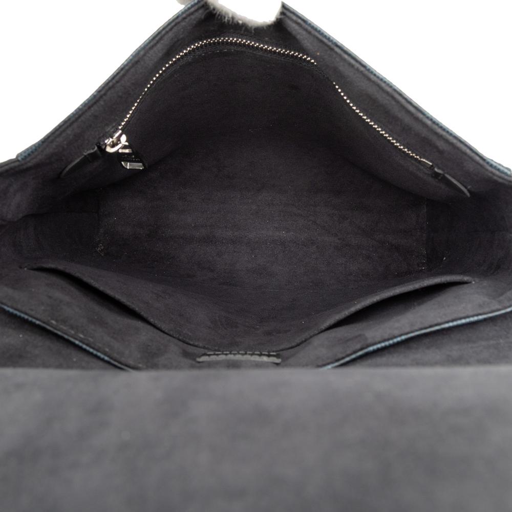 Louis Vuitton B Louis Vuitton Black with Blue Damier Canvas Fabric Damier Cobalt Newport Messenger PM France