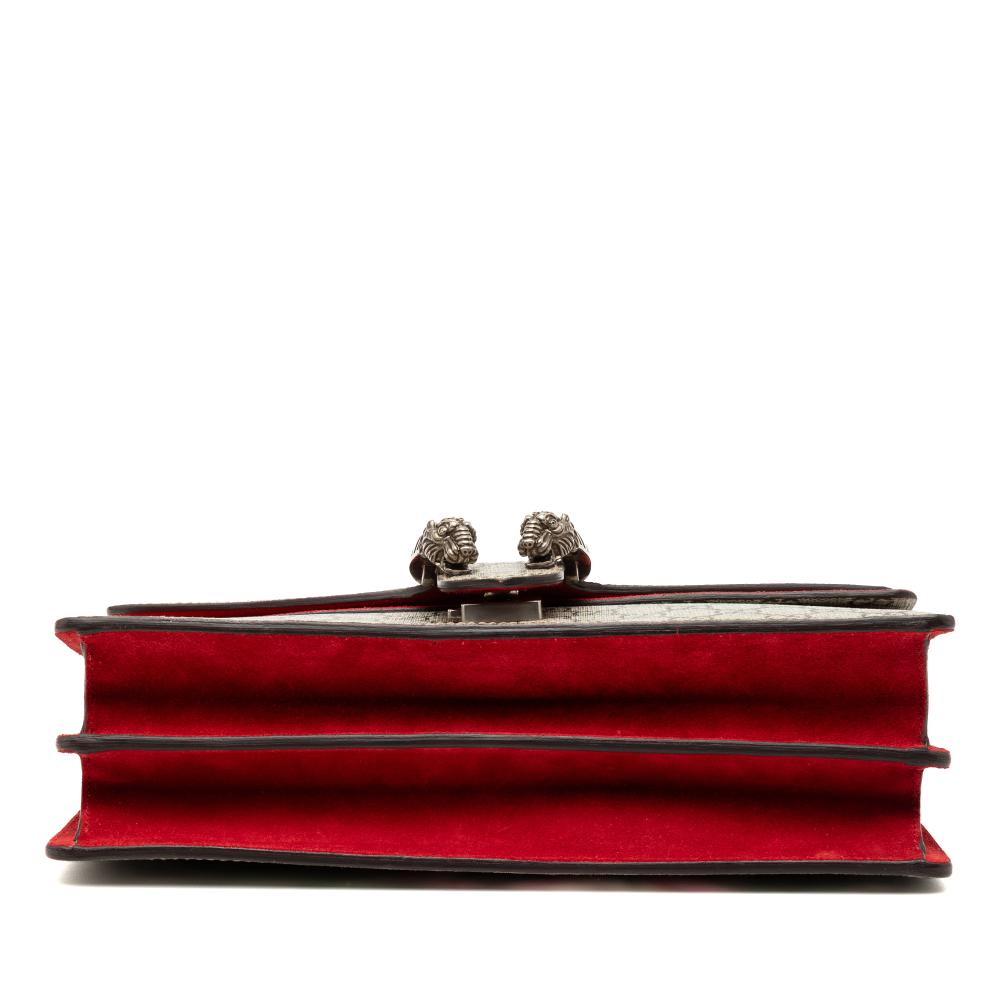 Gucci AB Gucci Brown Beige Coated Canvas Fabric Small GG Supreme Blooms Dionysus Shoulder Bag Italy