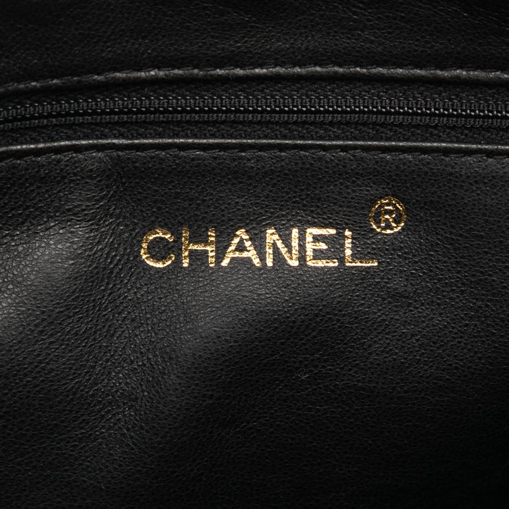 Chanel B Chanel Black Lambskin Leather Leather CC Quilted Lambskin Tassel Camera Bag France