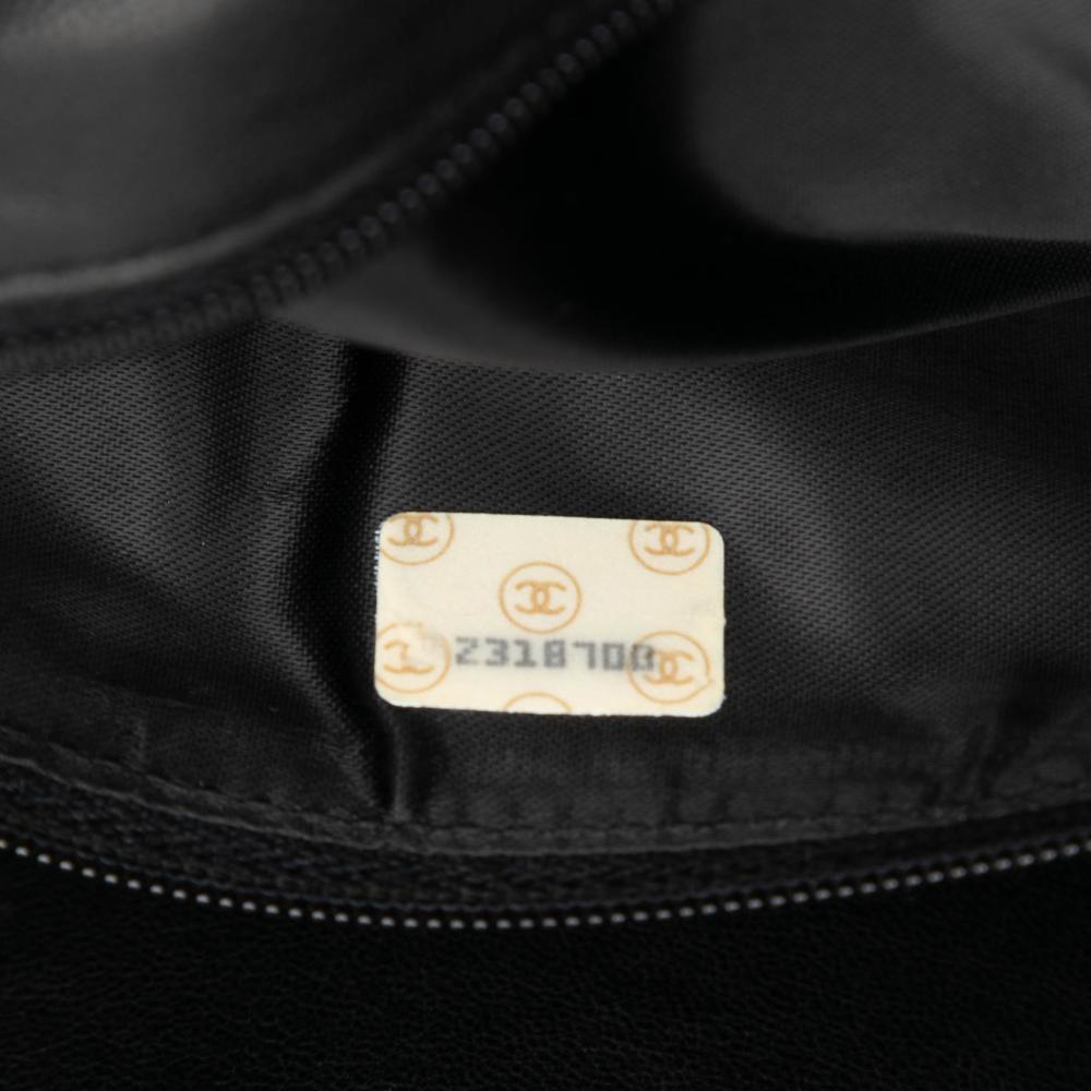 Chanel B Chanel Black Lambskin Leather Leather CC Quilted Lambskin Tassel Camera Bag France