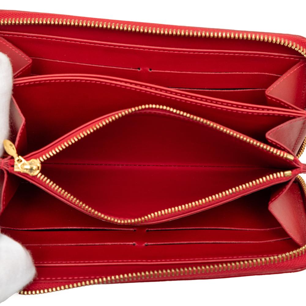 Louis Vuitton B Louis Vuitton Red Vernis Leather Leather Monogram Vernis Zippy Long Wallet Spain