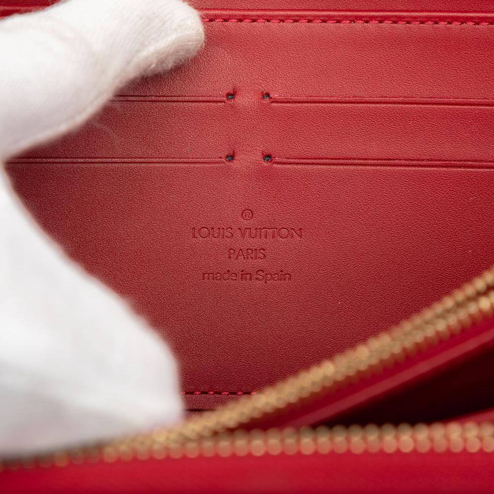 Louis Vuitton B Louis Vuitton Red Vernis Leather Leather Monogram Vernis Zippy Long Wallet Spain