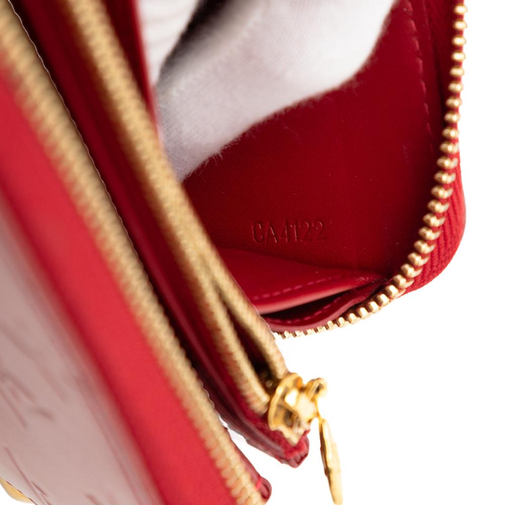 Louis Vuitton B Louis Vuitton Red Vernis Leather Leather Monogram Vernis Zippy Long Wallet Spain