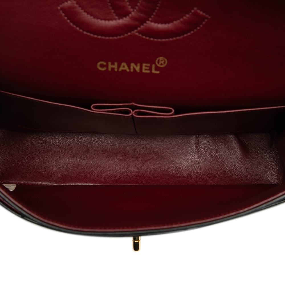 Chanel B Chanel Black Lambskin Leather Leather Medium Classic Lambskin Double Flap France