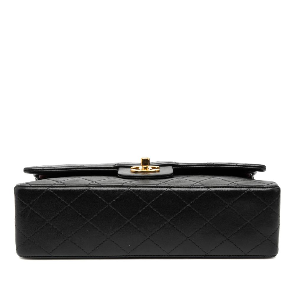 Chanel B Chanel Black Lambskin Leather Leather Medium Classic Lambskin Double Flap France