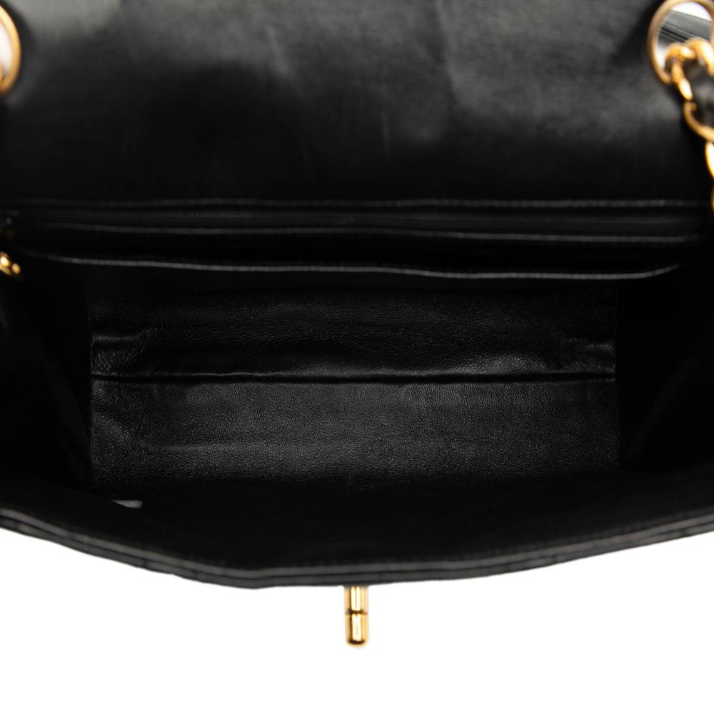 Chanel B Chanel Black Lambskin Leather Leather Small Square Lambskin Straight Single Flap France