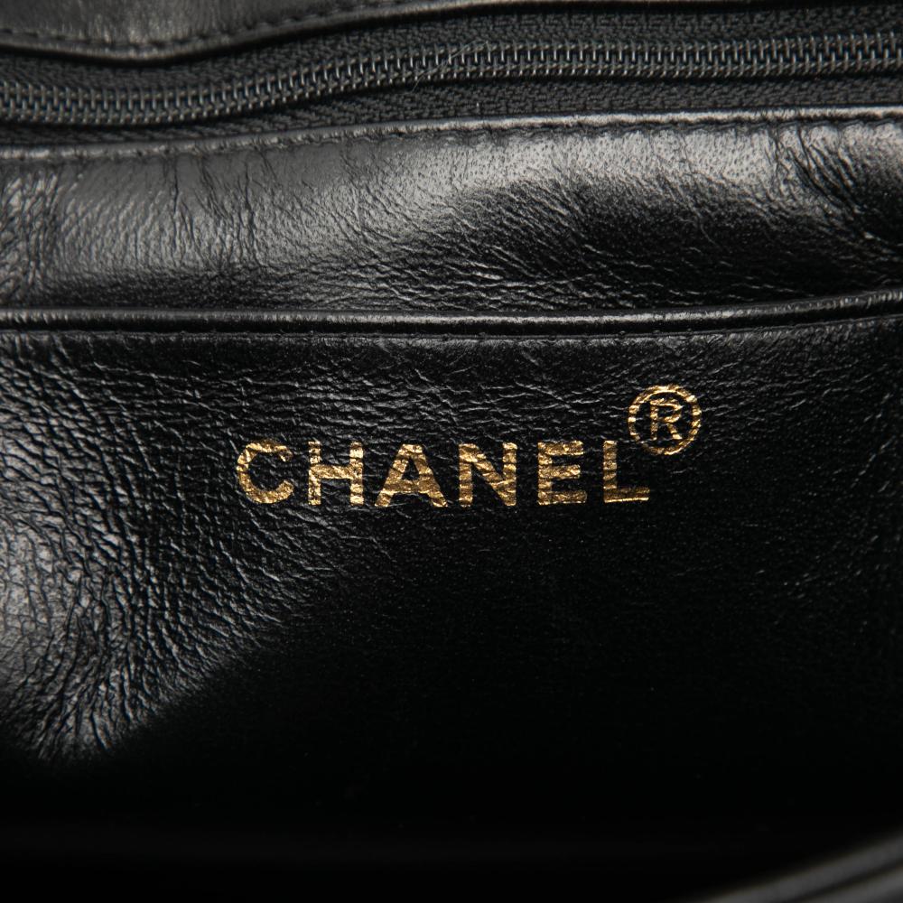Chanel B Chanel Black Lambskin Leather Leather Small Square Lambskin Straight Single Flap France