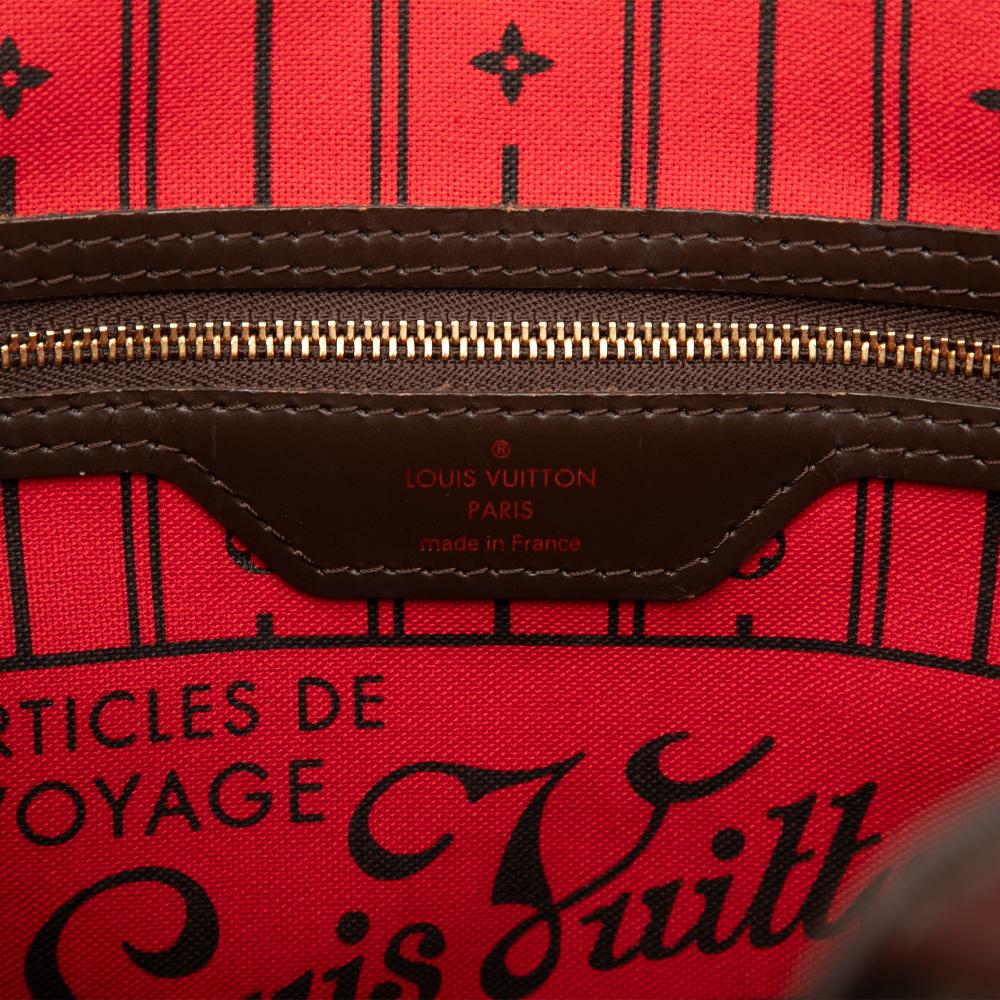 Louis Vuitton B Louis Vuitton Brown Damier Canvas Fabric Damier Ebene Neverfull PM France