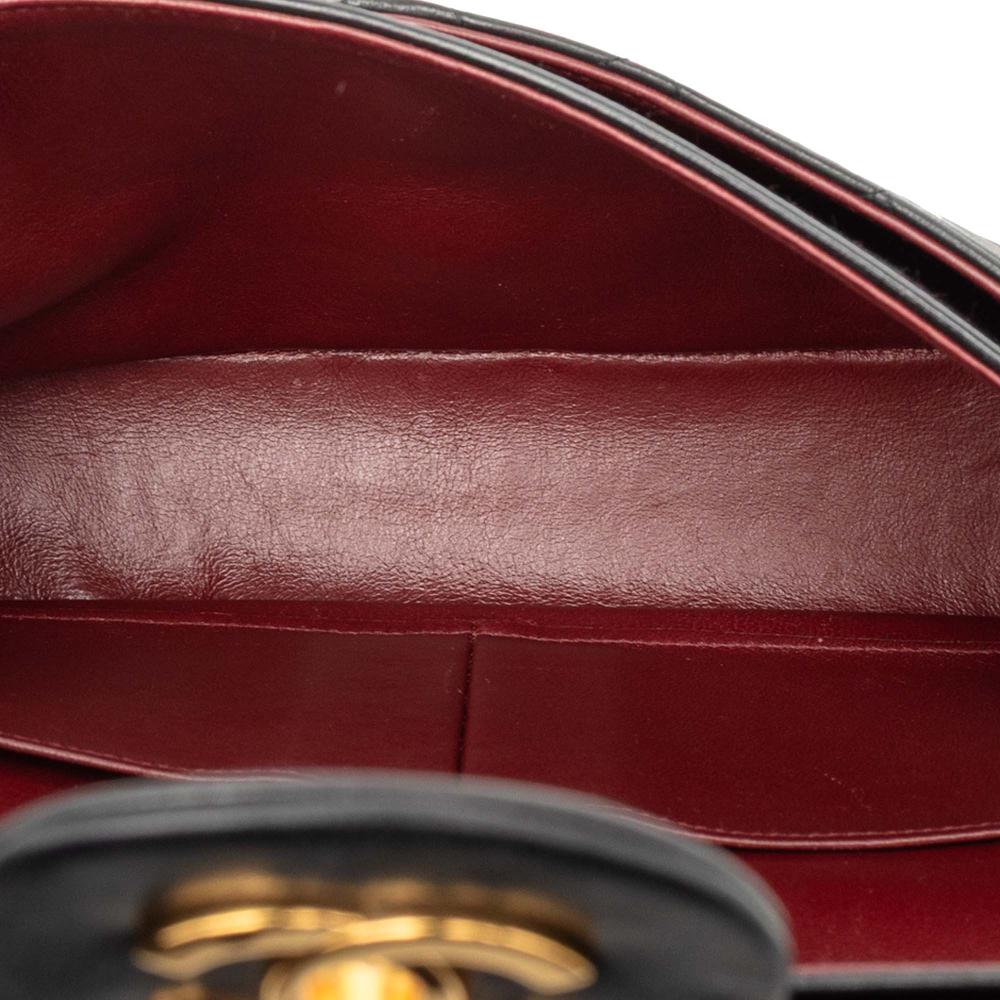 Chanel B Chanel Black Lambskin Leather Leather Medium Classic Lambskin Double Flap France