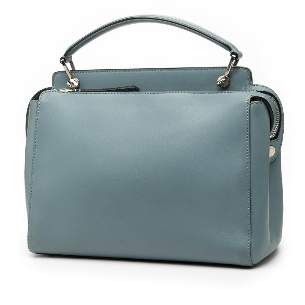 Fendi B Fendi Blue Light Blue Calf Leather Medium DotCom Satchel Italy