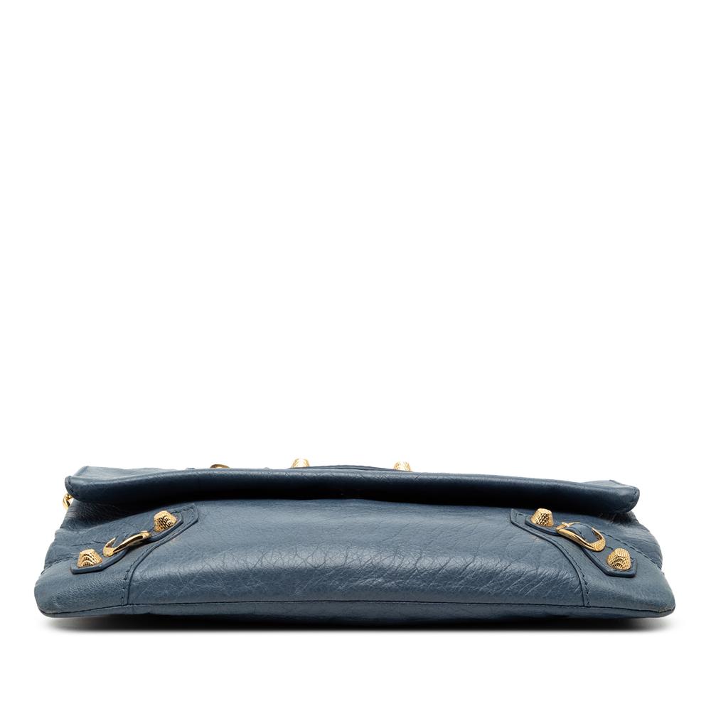 Balenciaga Blue Lambskin Motocross Giant 12 Envelope Clutch With Strap Italy