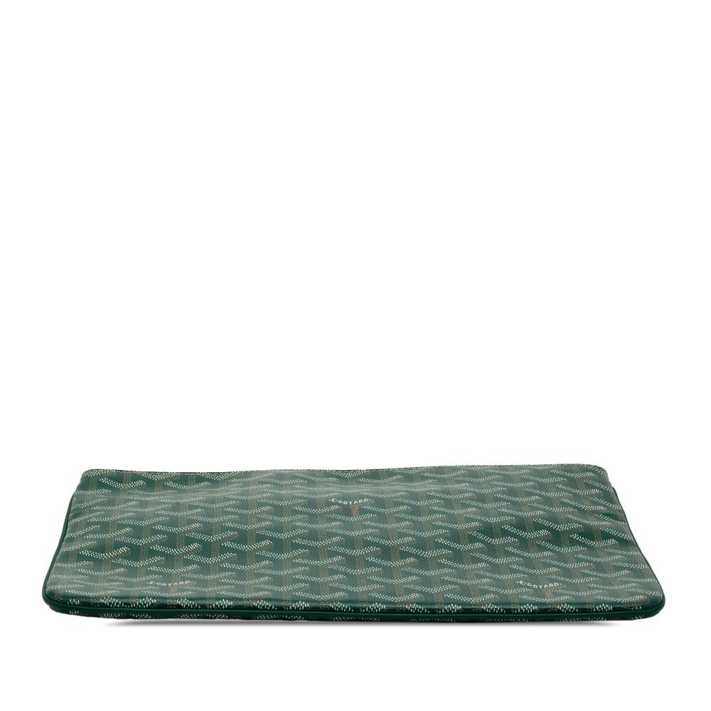 Goyard AB Goyard Green Coated Canvas Fabric Goyardine Senat MM France