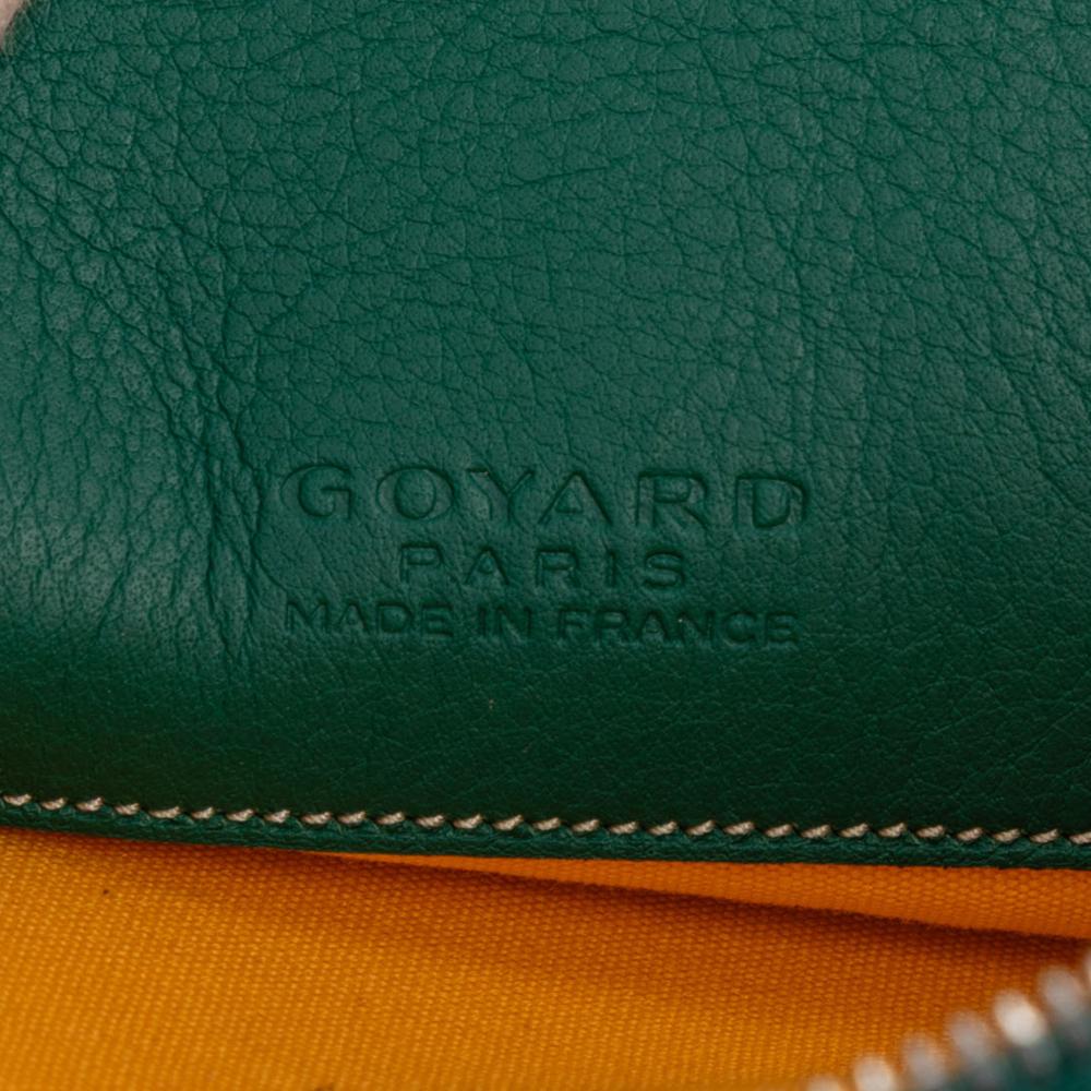 Goyard AB Goyard Green Coated Canvas Fabric Goyardine Senat MM France