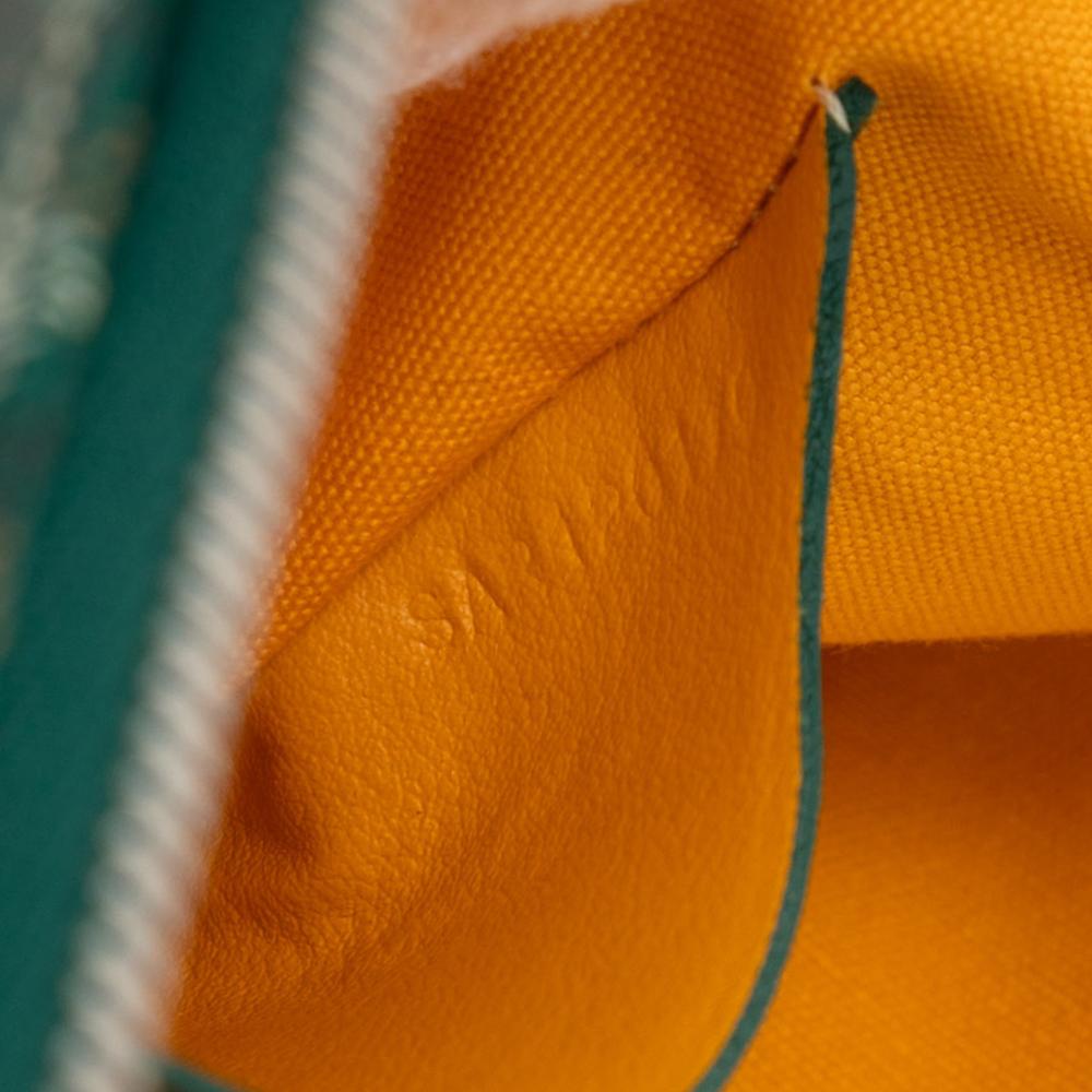 Goyard AB Goyard Green Coated Canvas Fabric Goyardine Senat MM France