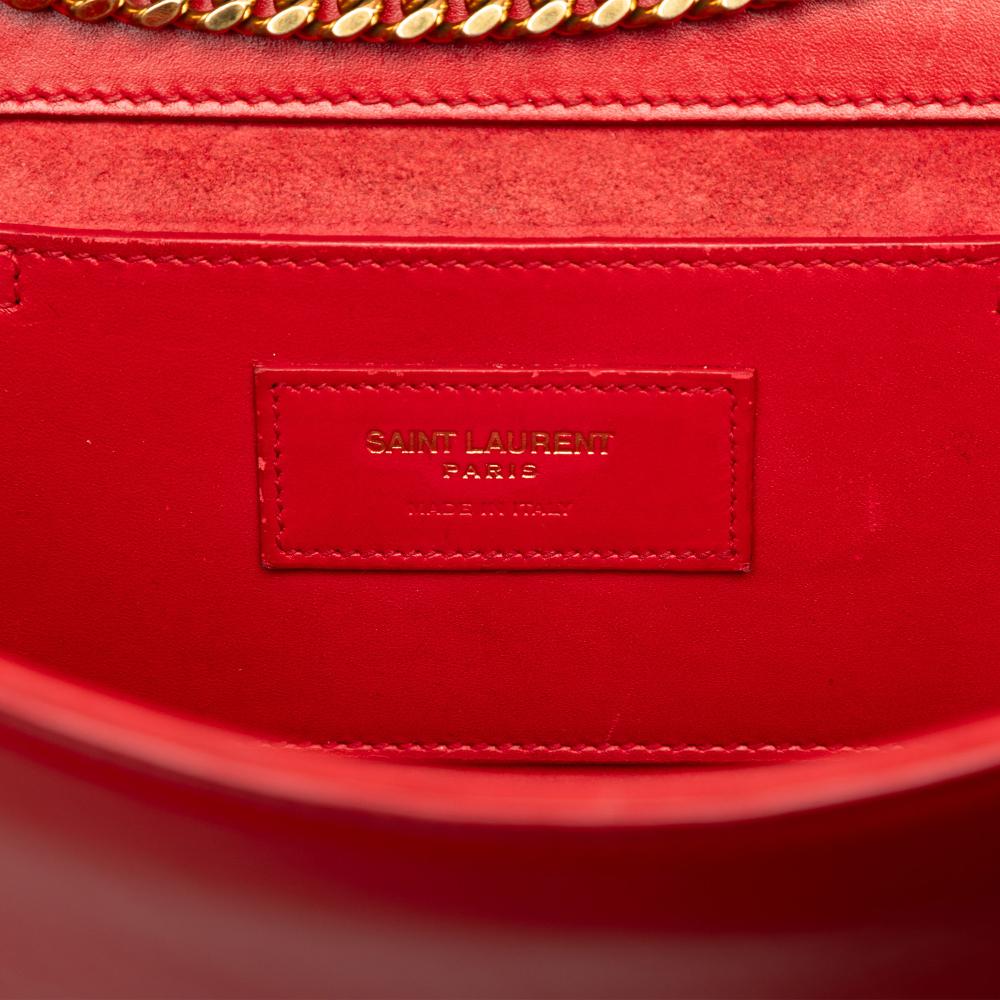 Saint Laurent B Saint Laurent Red Calf Leather Medium Smooth skin Classic Monogram Kate Tassel Crossbody Italy