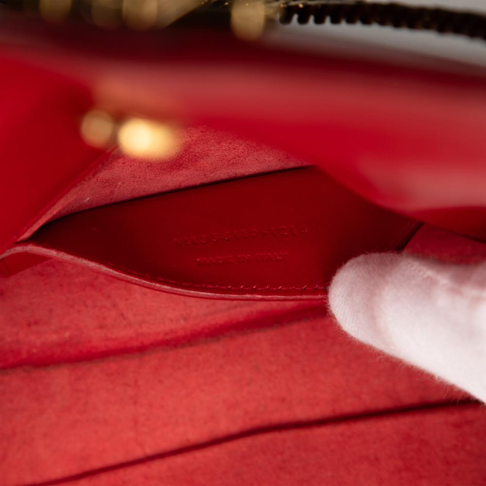 Saint Laurent B Saint Laurent Red Calf Leather Medium Smooth skin Classic Monogram Kate Tassel Crossbody Italy