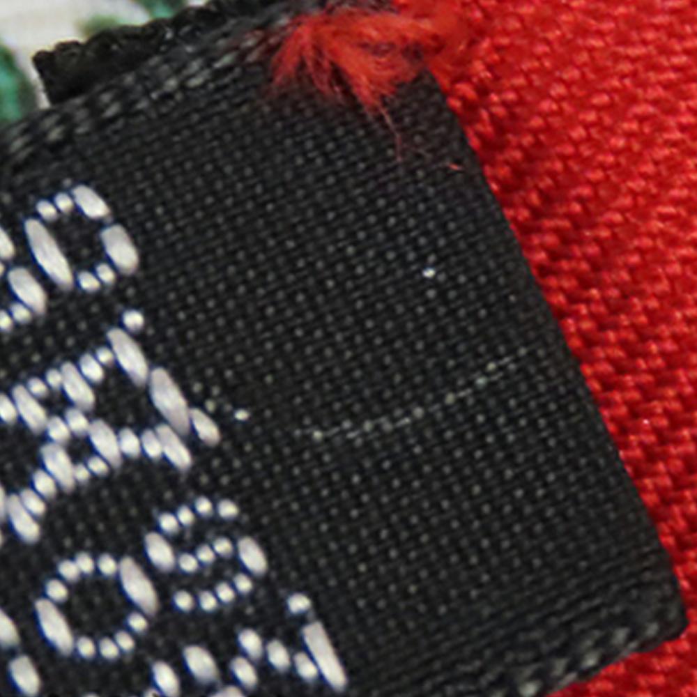 Hermès AB Hermès Red with White Silk Fabric Decoupages Scarf France