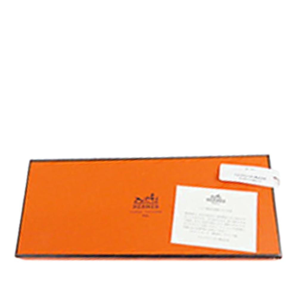 Hermès B Hermès White with Green Light Green Silk Fabric Bolduc Scarf 45 France