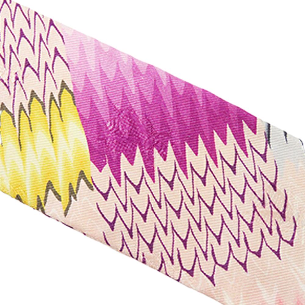 Hermès AB Hermès White with Multi Silk Fabric Ex Libris Kyoto Marble Twilly Scarf France