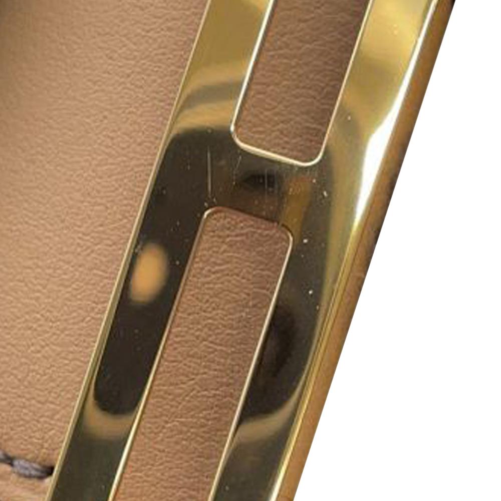 Hermès AB Hermès Brown Light Brown with White Ivory Calf Leather Swift Elan Cuff Bracelet T2 France