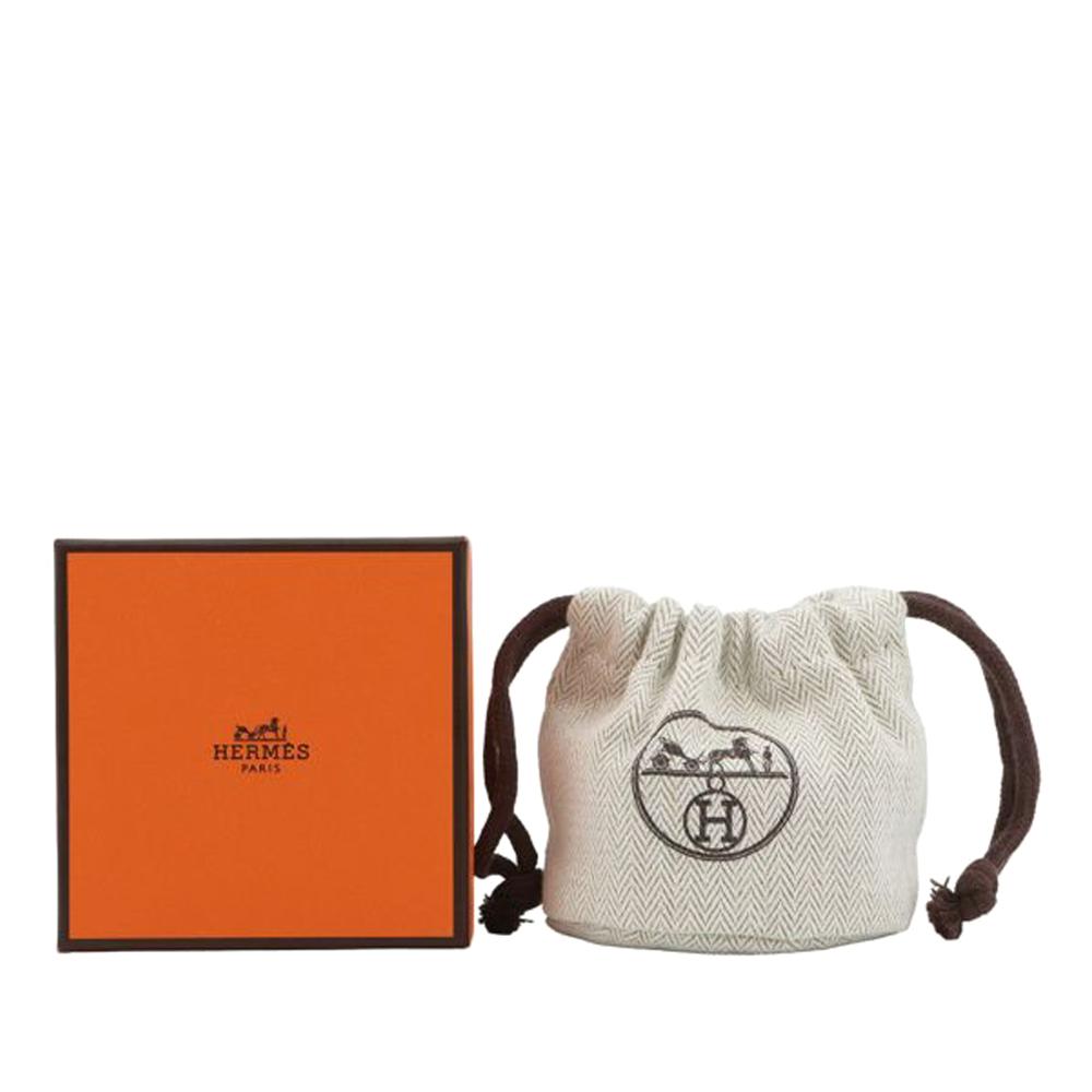 Hermès AB Hermès Brown Light Brown with White Ivory Calf Leather Swift Elan Cuff Bracelet T2 France