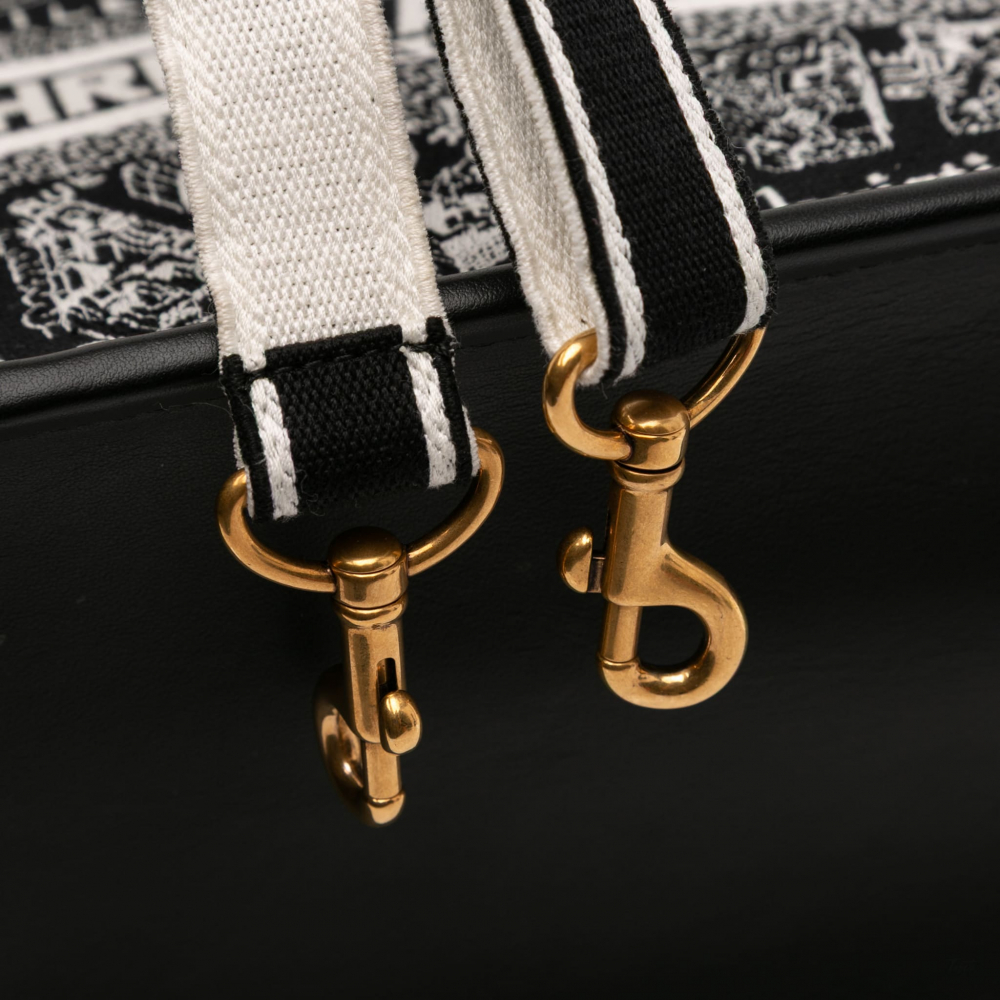 Christian Dior Book Tote Small Embroidery Canvas Tote Bag Plan De Paris Black