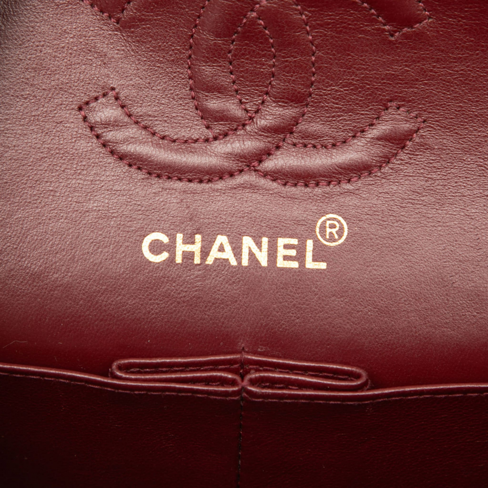 Chanel Classic Double Flap Small Lambskin Leather Matelassè Shoulder Bag Black