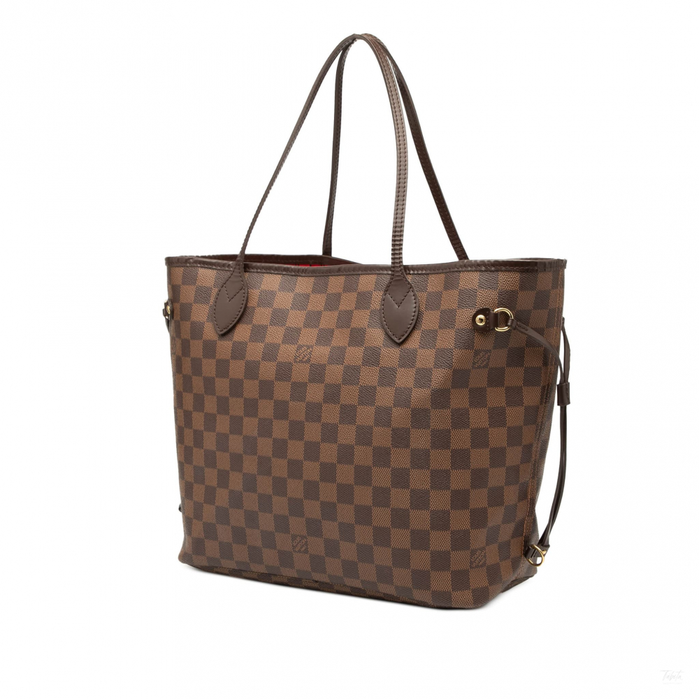 Louis Vuitton Neverfull MM Canvas Pre-2013 Shopper Shoulder Bag Damier Ebene