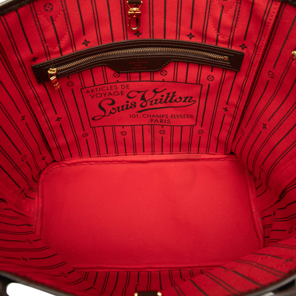 Louis Vuitton Neverfull MM Canvas Pre-2013 Shopper Shoulder Bag Damier Ebene