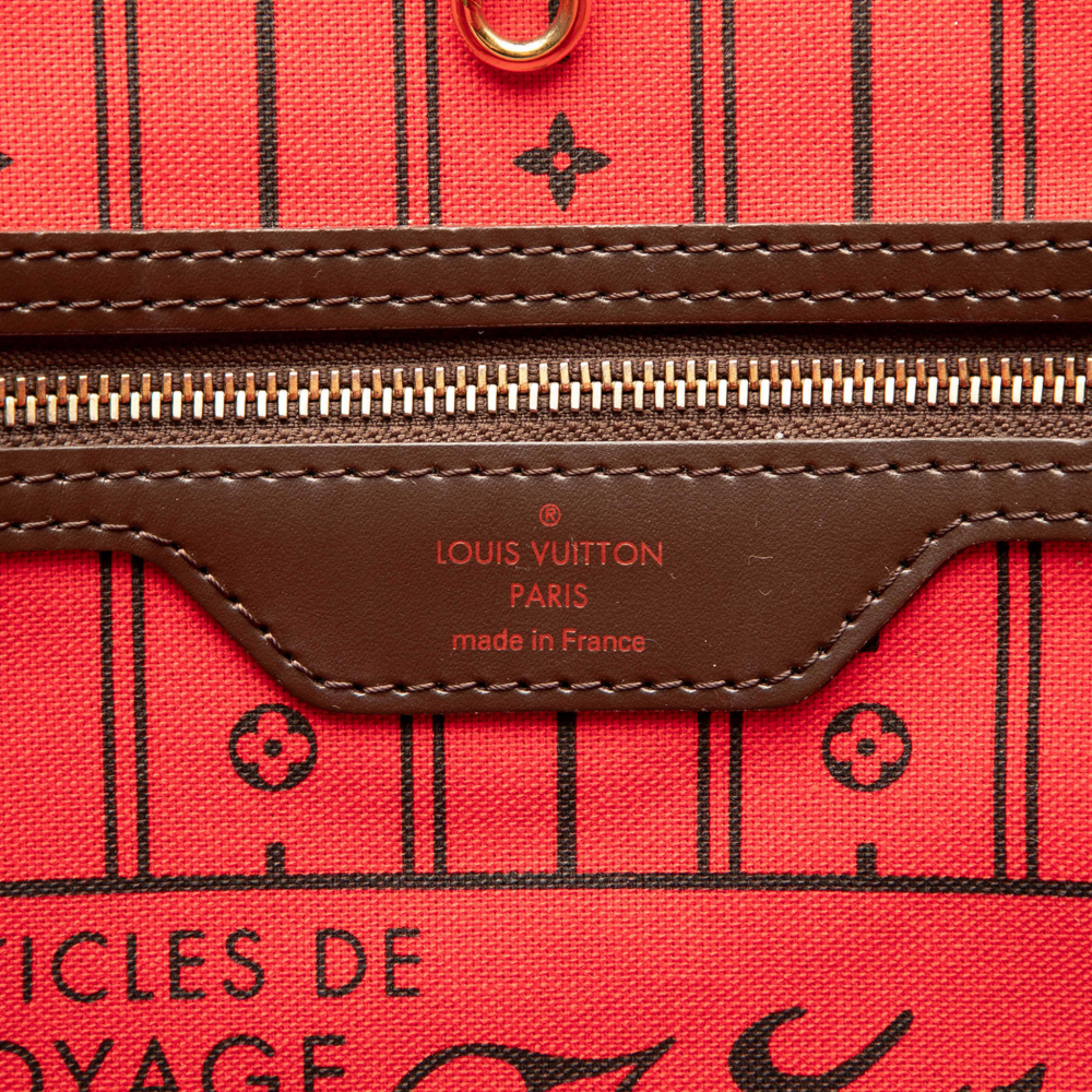 Louis Vuitton Neverfull MM Canvas Pre-2013 Shopper Shoulder Bag Damier Ebene