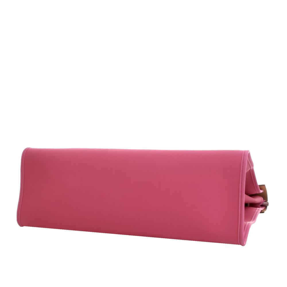 Hermès AB Hermès Pink with Brown Canvas Fabric Toile Herbag Zip 39 France