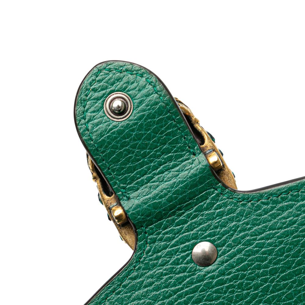 Gucci B Gucci Green Calf Leather Mini Dionysus Wallet on Chain Italy