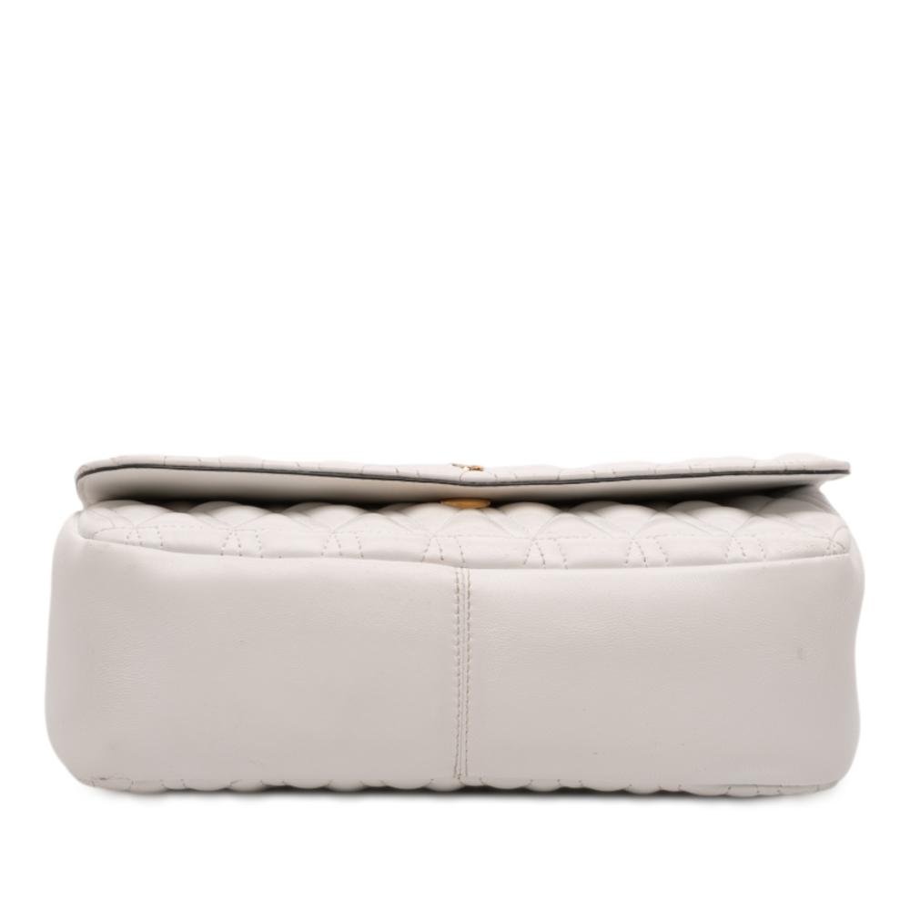 Versace B Versace White Nappa Leather Leather Virtus V Crossbody Italy