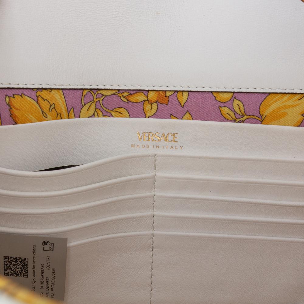 Versace B Versace White Nappa Leather Leather Virtus V Crossbody Italy