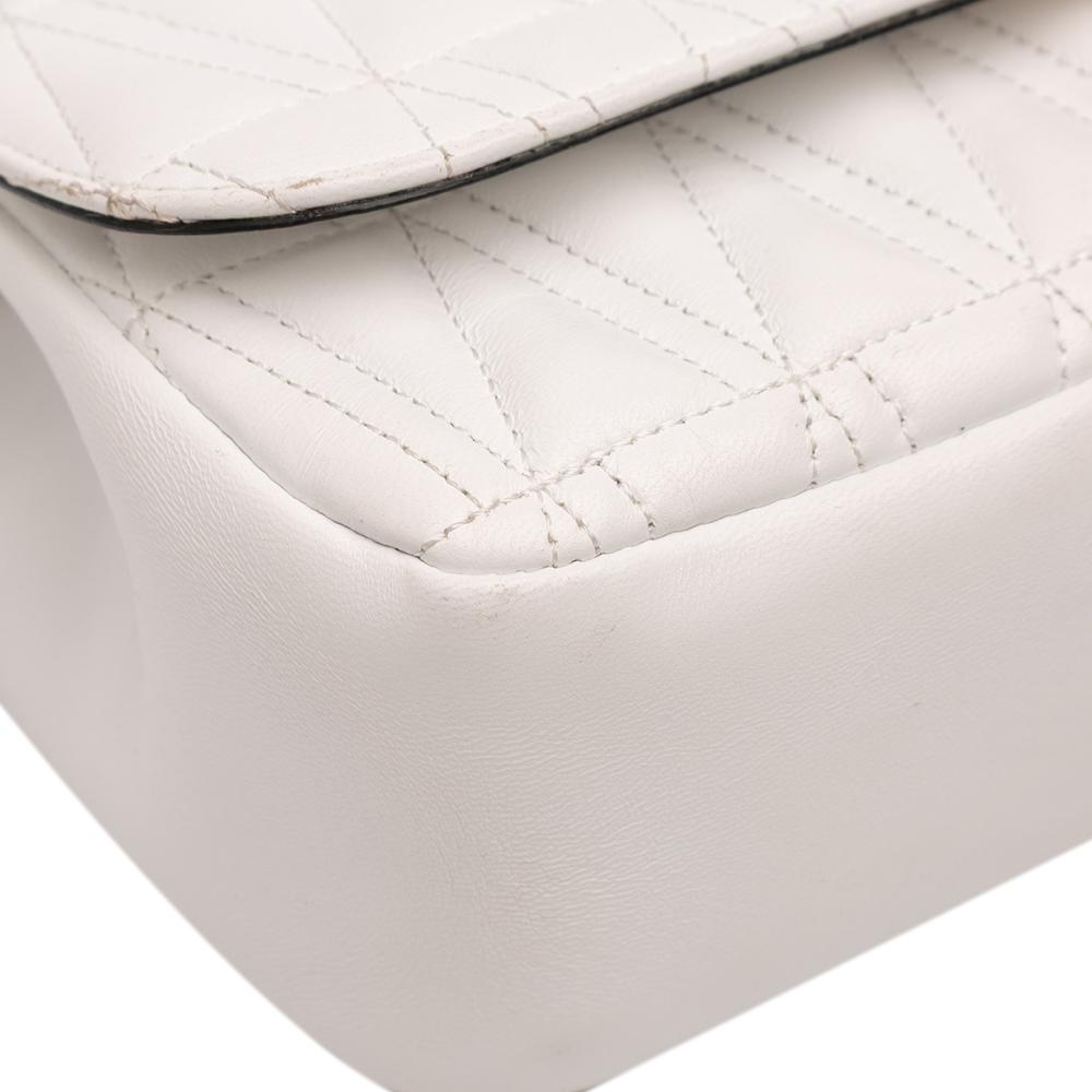 Versace B Versace White Nappa Leather Leather Virtus V Crossbody Italy