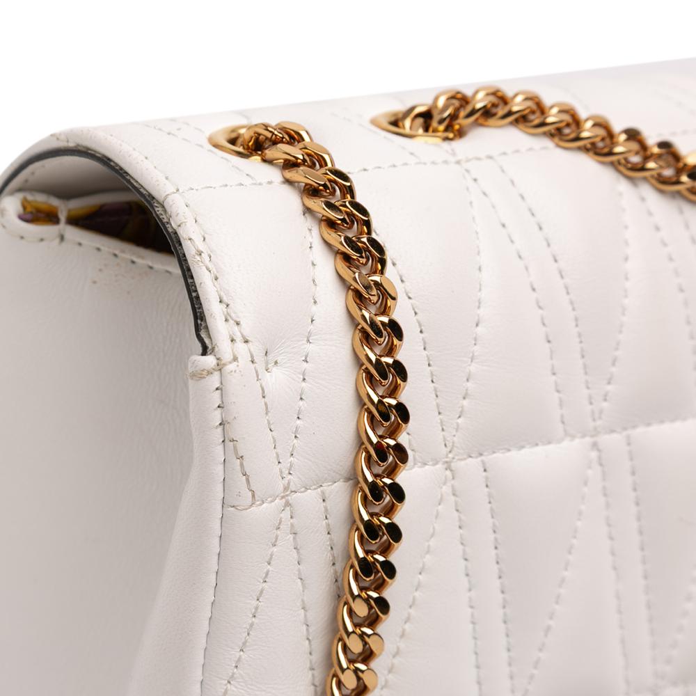 Versace B Versace White Nappa Leather Leather Virtus V Crossbody Italy