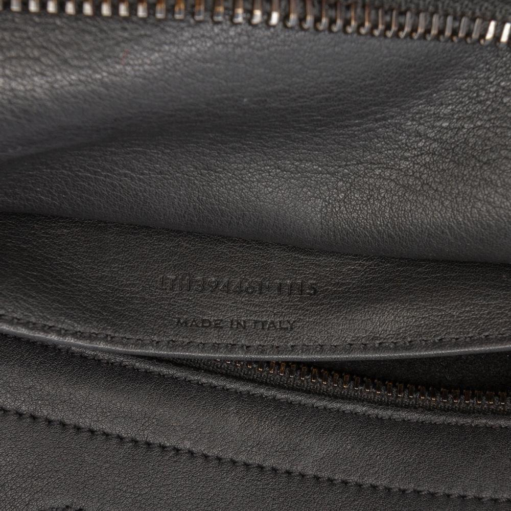 Saint Laurent B Saint Laurent Black Calf Leather Small Monogram Cabas Satchel Italy