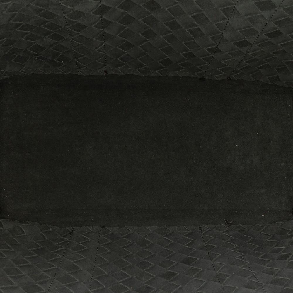 Bottega Veneta AB Bottega Veneta Black Calf Leather Intrecciato Zip Tote Italy