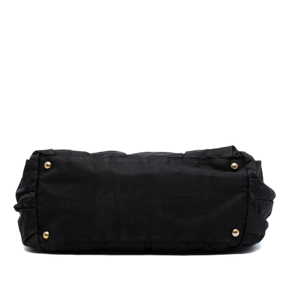 Prada B Prada Black Nylon Fabric Tessuto Gaufre Satchel Italy