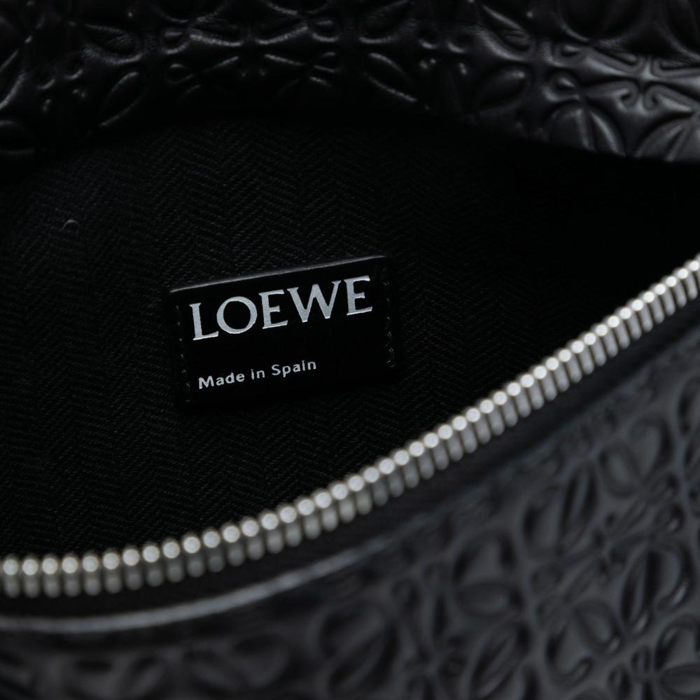 Loewe AB LOEWE Black Calf Leather Embossed Anagram Repeat T Clutch Spain