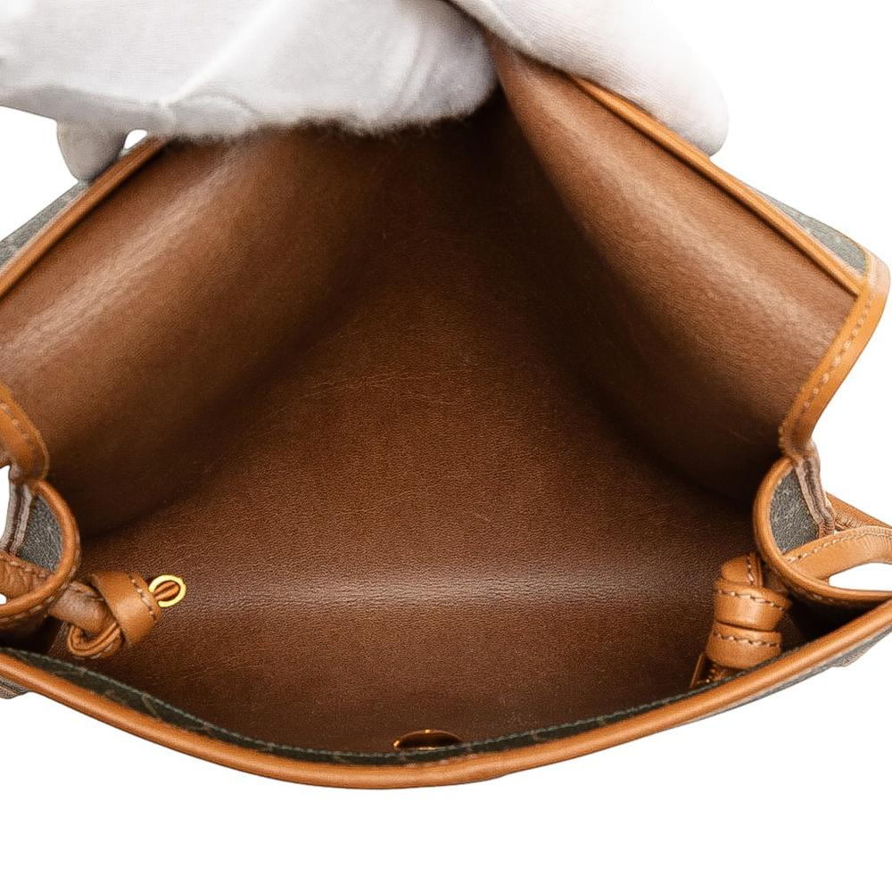 Christian Dior AB Dior Brown Dark Khaki Coated Canvas Fabric Honeycomb Crossbody France