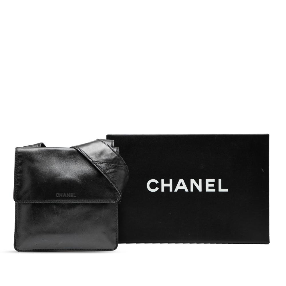 Chanel B Chanel Black Lambskin Leather Leather Lambskin Logo Messenger Bag Italy