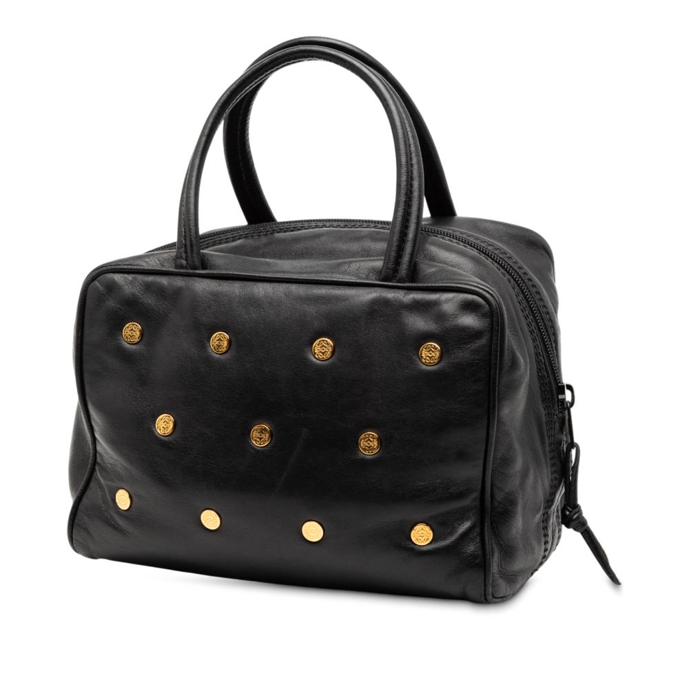 Loewe B LOEWE Black Calf Leather Anagram Studs Handbag Spain
