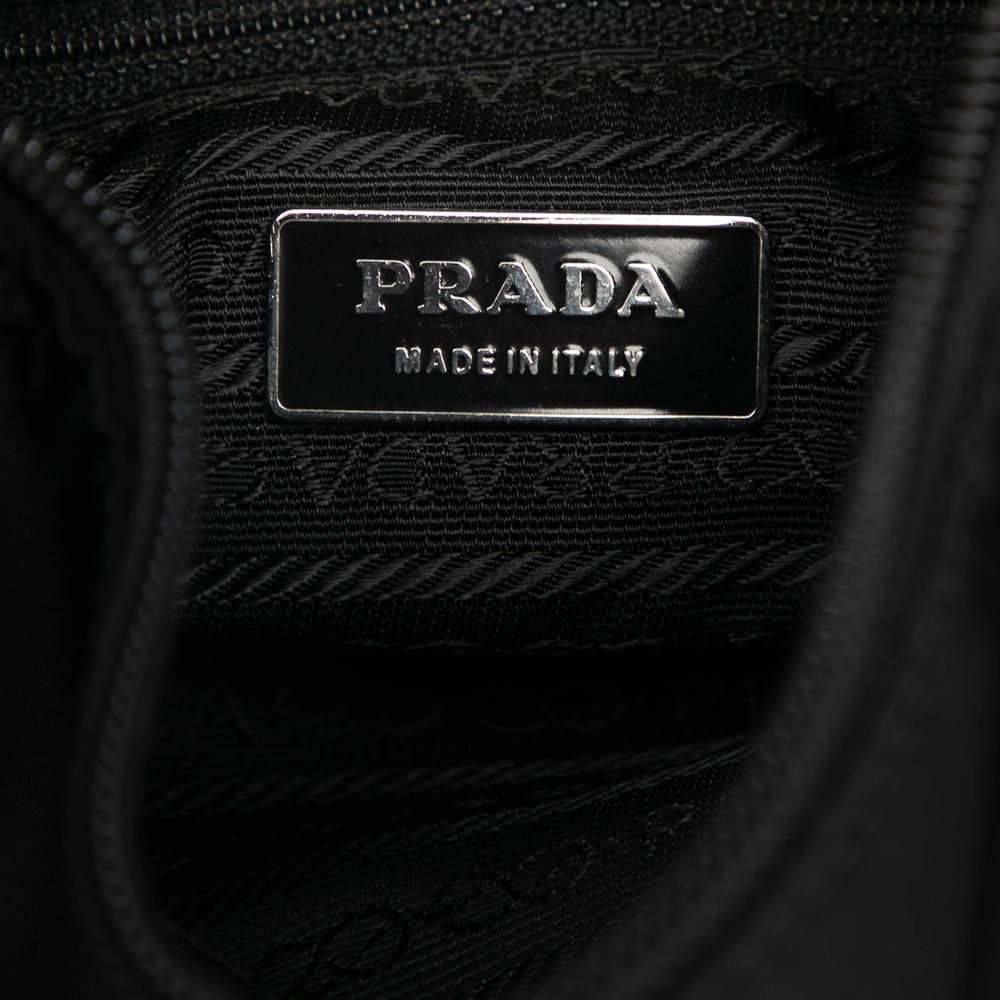 Prada B Prada Black Nylon Fabric Tessuto Buckle Messenger Bag Italy