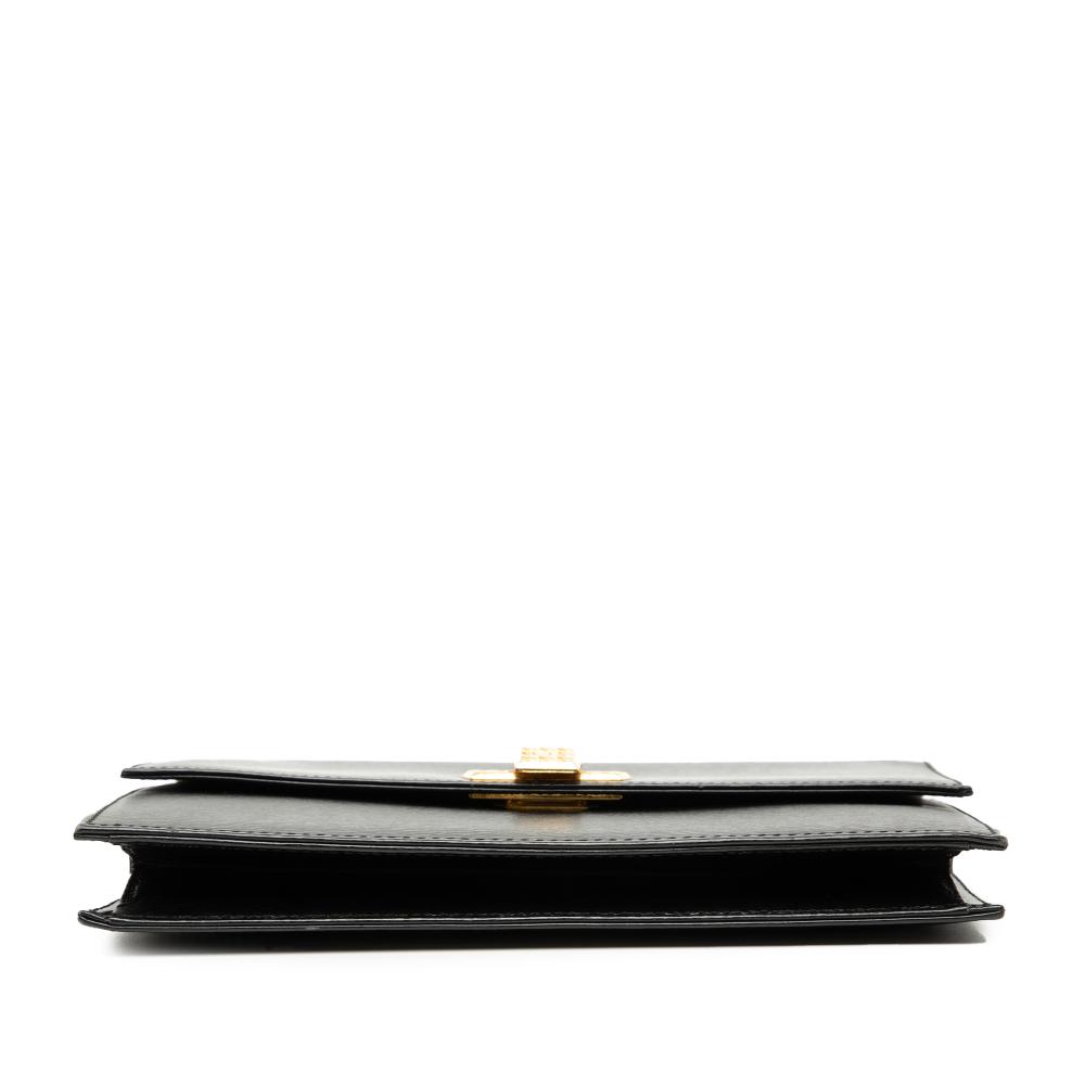 Christian Dior B Dior Black Calf Leather Chain Crossbody Italy